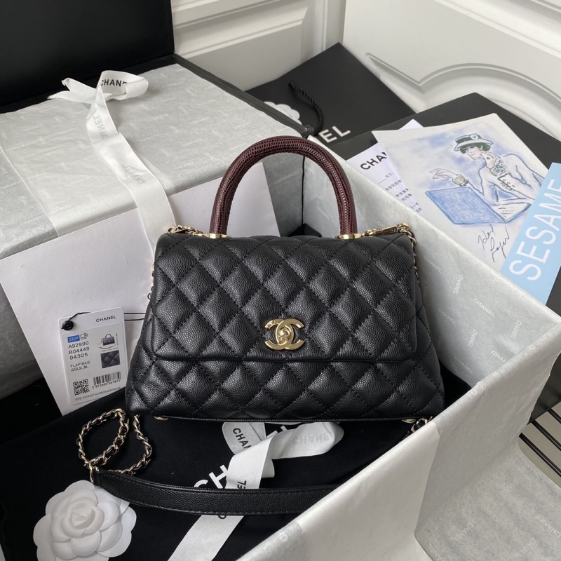 Ch*el top handle bags